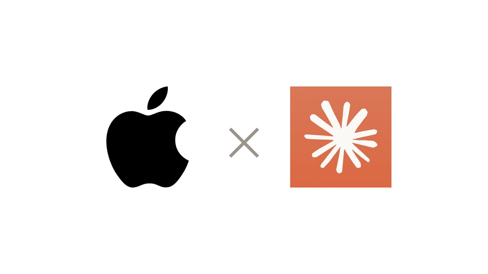 The Apple logo and the Claude logo side by side, for a Claude skill built on Apple's design rules
