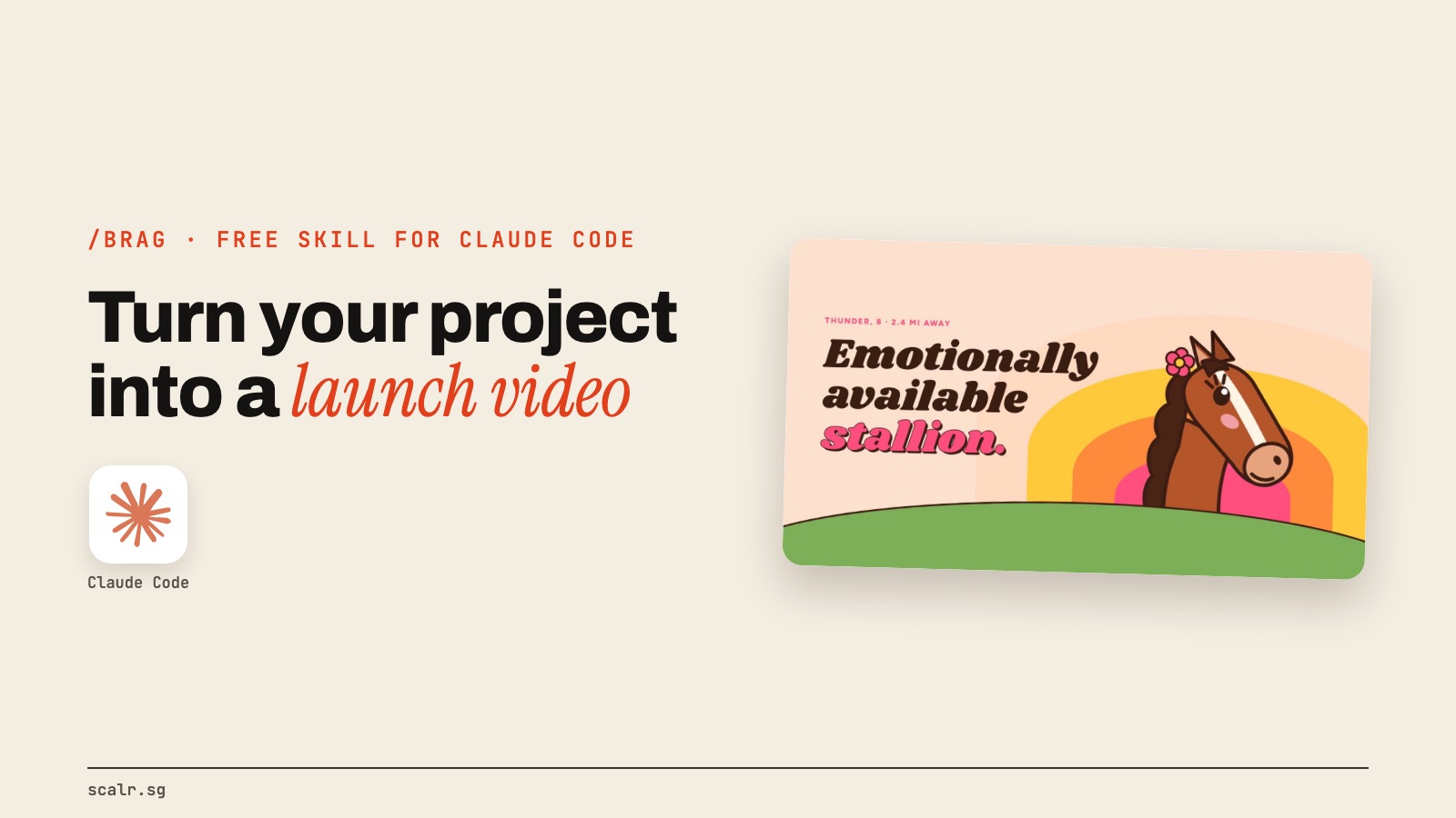 /brag: The Free Skill That Turns Your Project Into a Launch Video