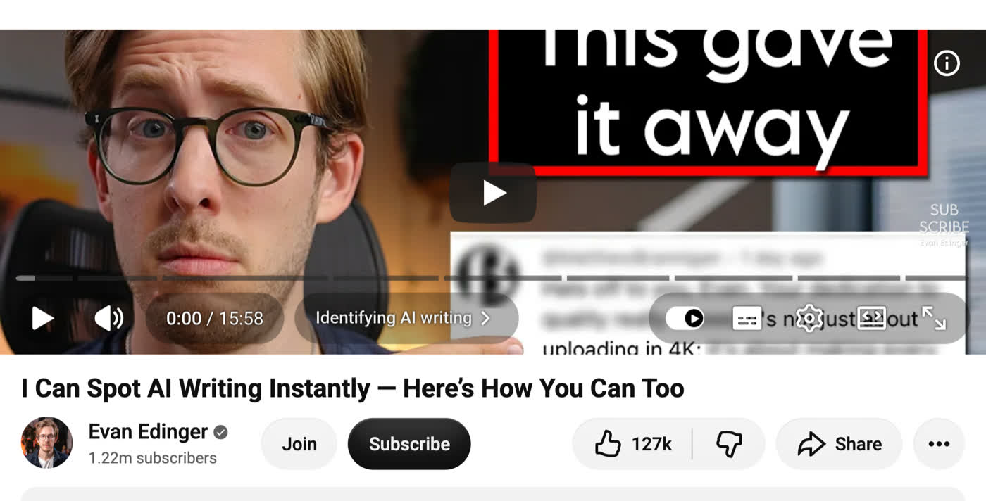 A widely-viewed video teaching people how to spot AI-written text