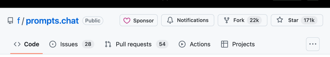 The repository header on GitHub showing the project past 171,000 stars