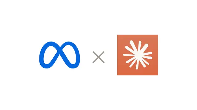 The Meta logo and the Claude logo side by side, for Meta's own Claude connector