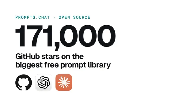 171,000 GitHub stars on the biggest free prompt library, with the GitHub, ChatGPT and Claude logos